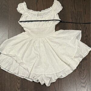 Urban Outfitters Ivory Ruffle Romper